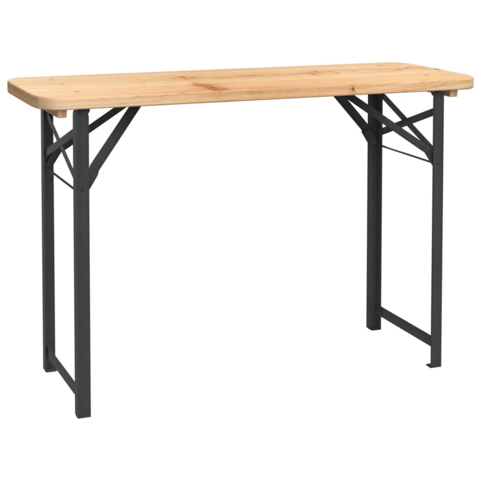 Mesa y bancos plegables de bar 3 piezas madera maciza de