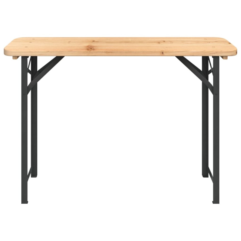 Mesa y bancos plegables de bar 3 piezas madera maciza de