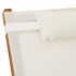 Tumbona con cojín textileno blanco y madera maciza de