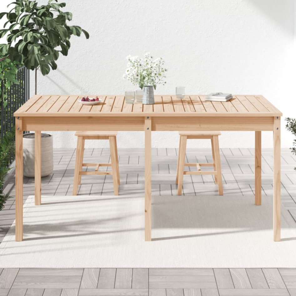 Mesa de jardín madera maciza de pino 159,5x82,5x76