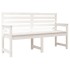 Banco de jardín madera maciza pino blanco 159,5x48x91,5
