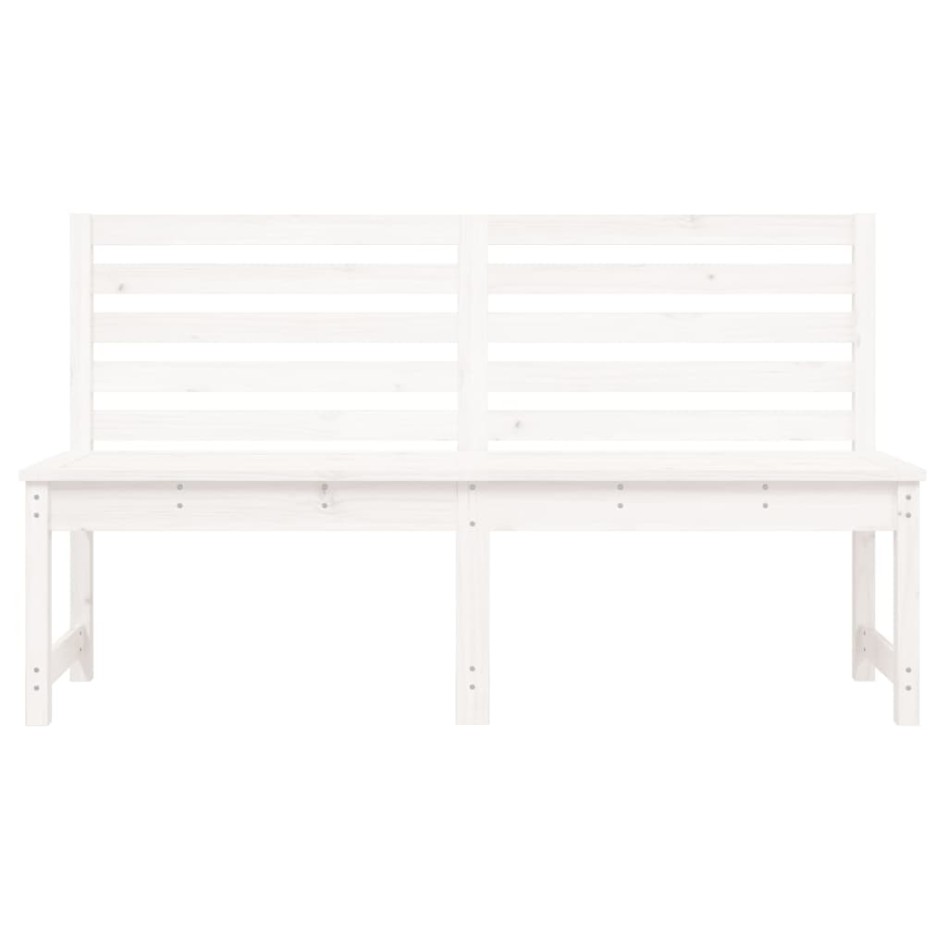 Banco de jardín madera maciza pino blanco 157,5