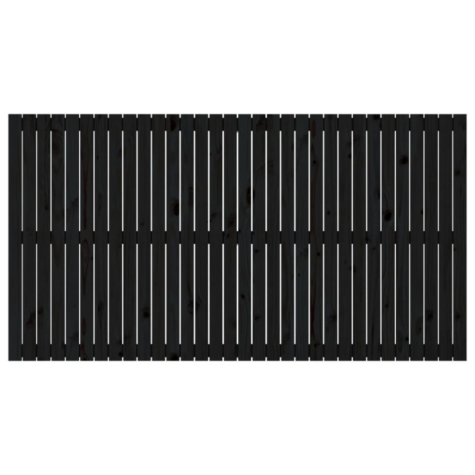 Cabecero de cama pared madera maciza pino negro 204x3x110