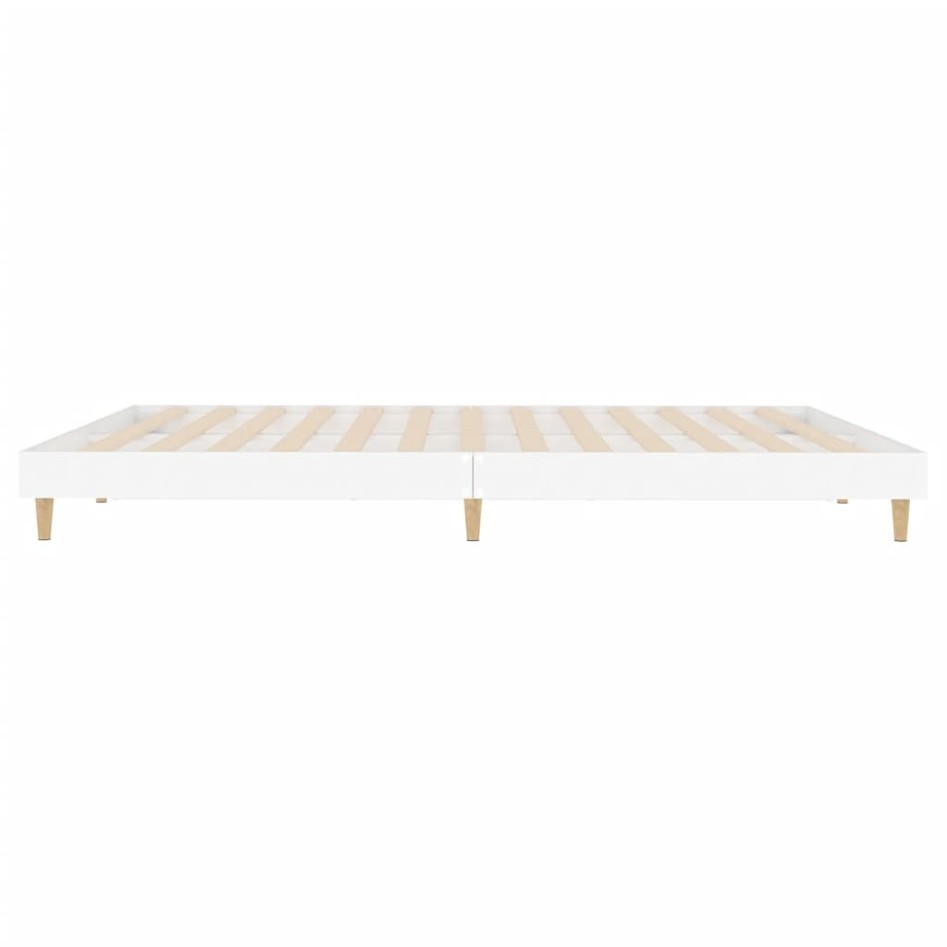 Estructura de cama madera contrachapada blanca 160x200
