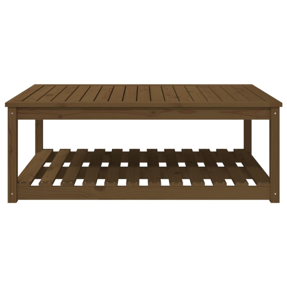 Mesa de jardín madera maciza pino marrón miel 121x82,5x45