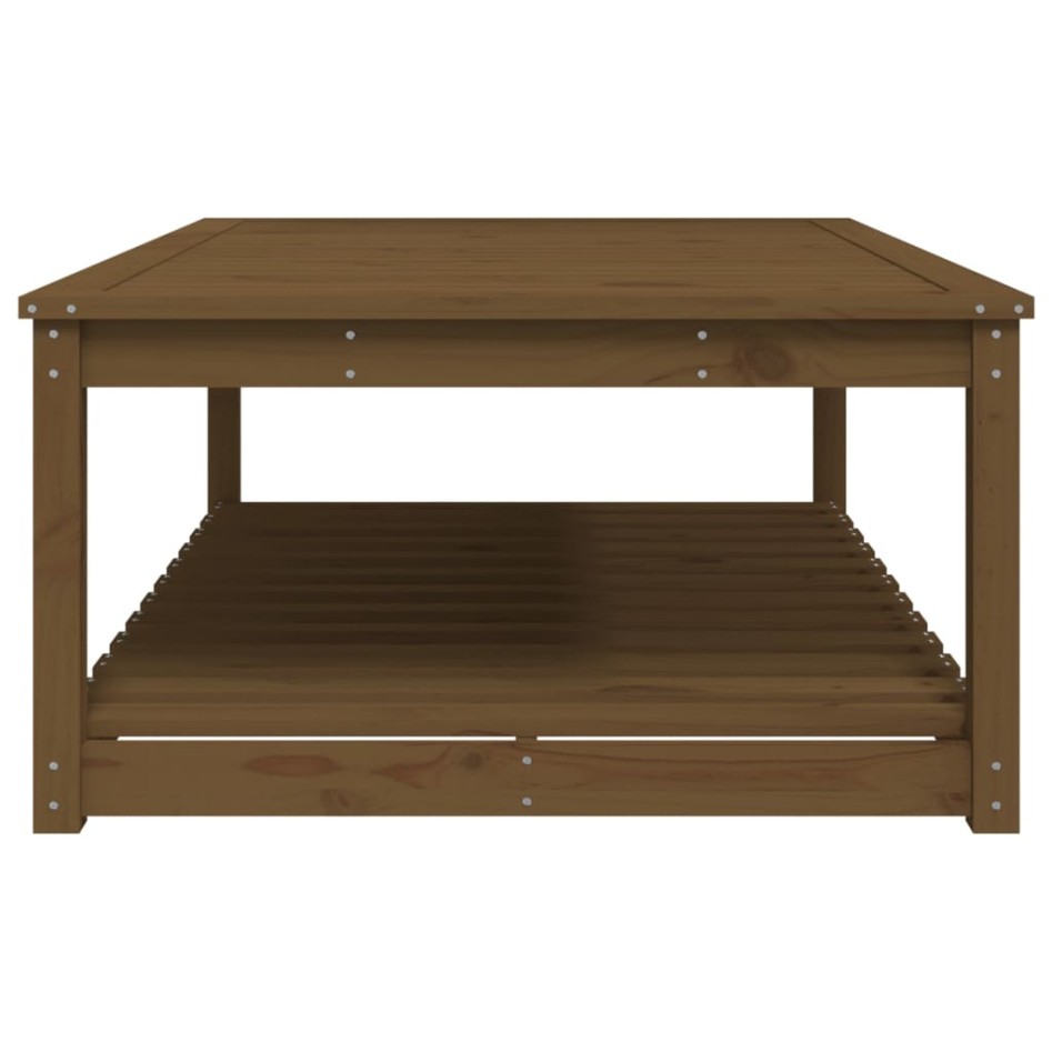 Mesa de jardín madera maciza pino marrón miel 121x82,5x45