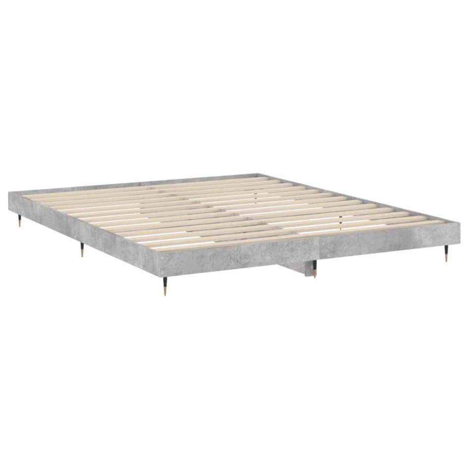 Estructura de cama madera de ingeniería gris hormigón