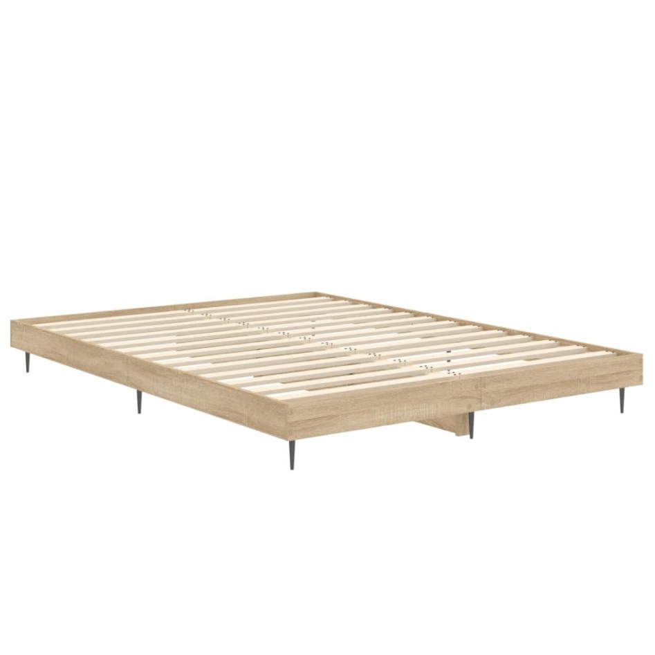 Estructura de cama madera de ingeniería roble Sonoma 135x190
