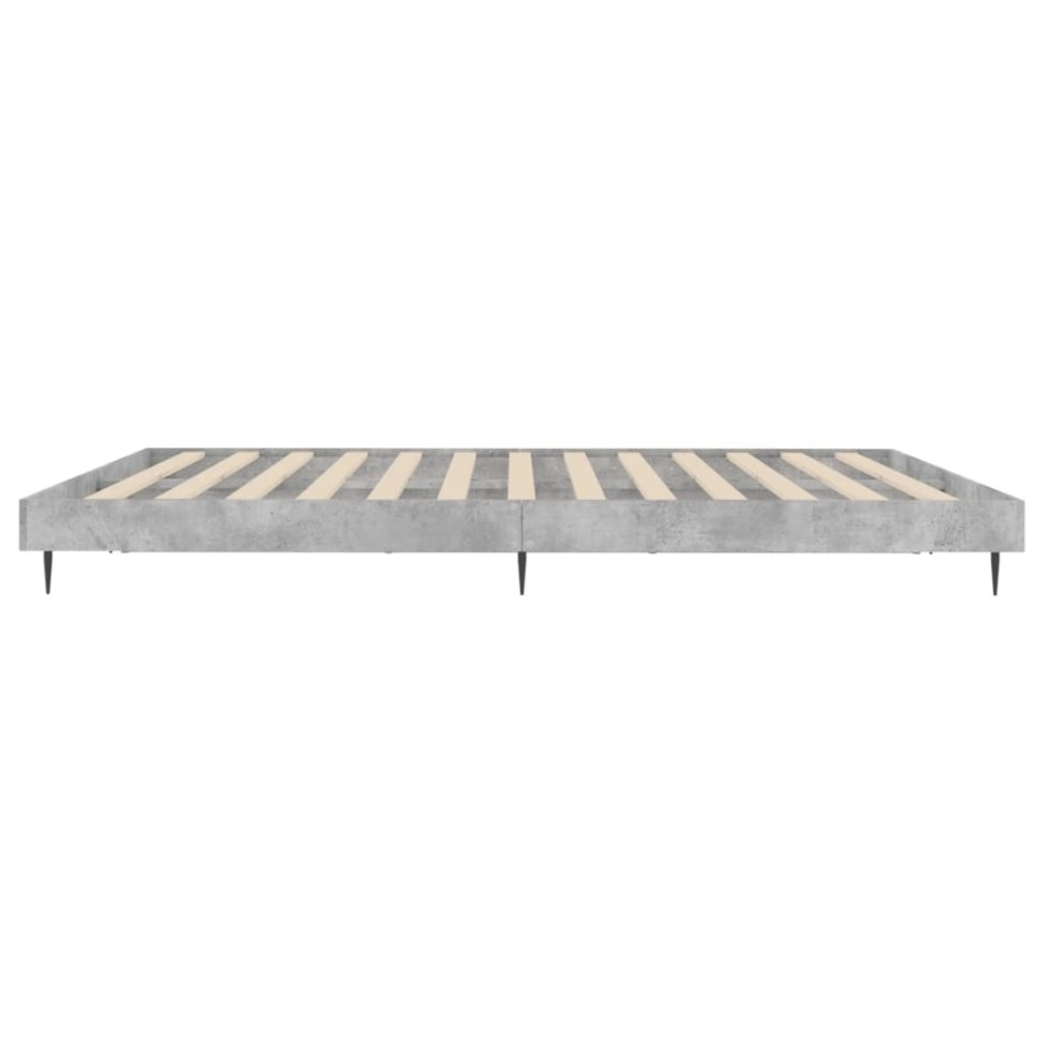Estructura de cama madera de ingeniería gris hormigón