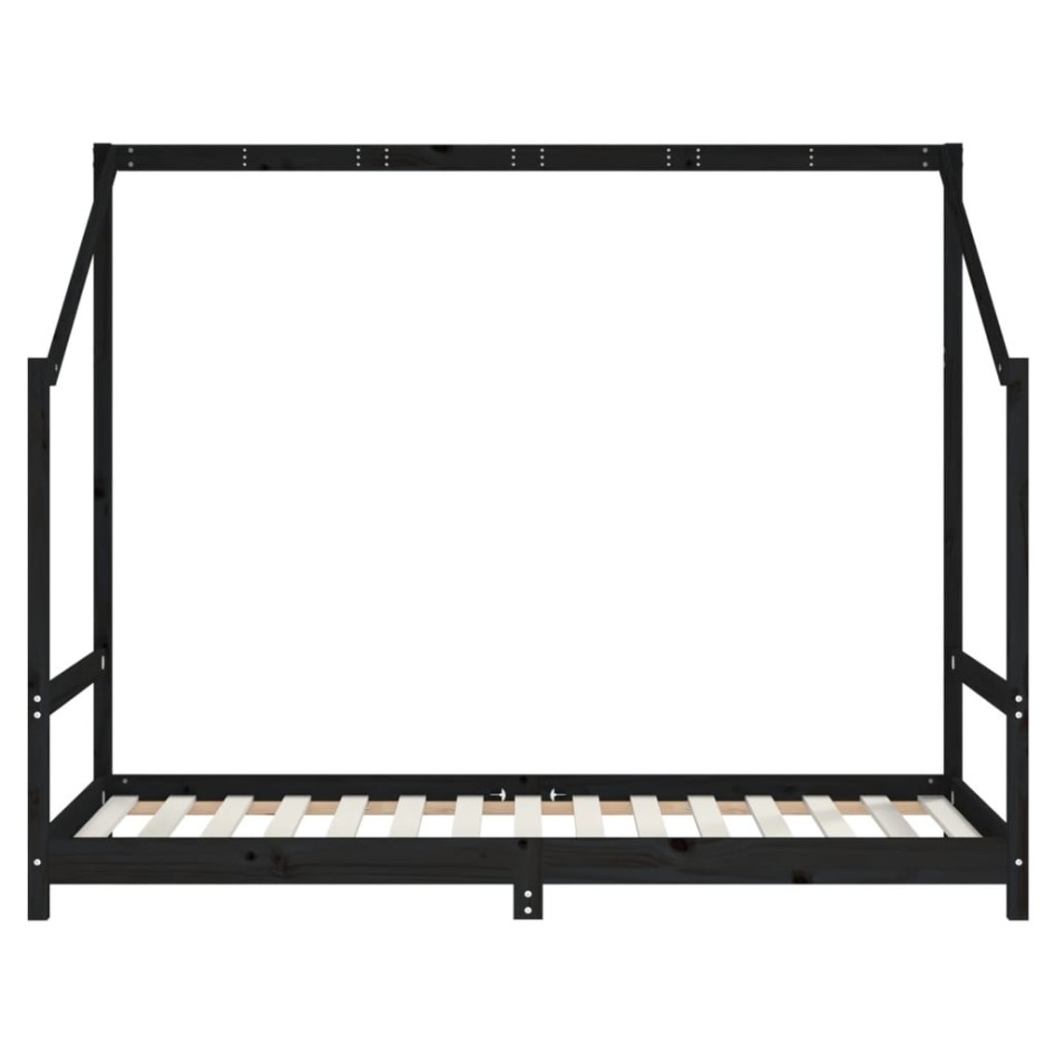 Estructura de cama para niños madera de pino negro 90x190