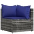 Set de muebles de jardín 4 pzas y cojines ratán sintético