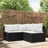 Set de muebles de jardín 3 pzas y cojines ratán sintético