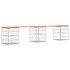 Banco jardín diseño gaviones madera abeto Douglas 203x31x42