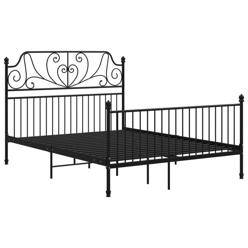 Estructura de cama de metal negra 160x200