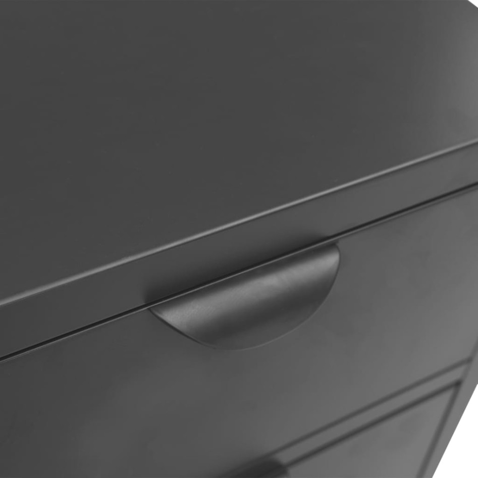 Aparador de acero y vidrio templado antracita 75x35x70