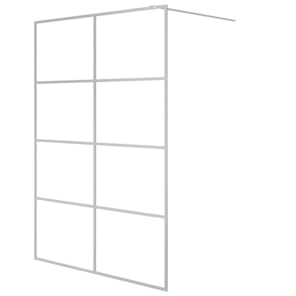 Mampara de ducha vidrio ESG transparente plateado 140x195