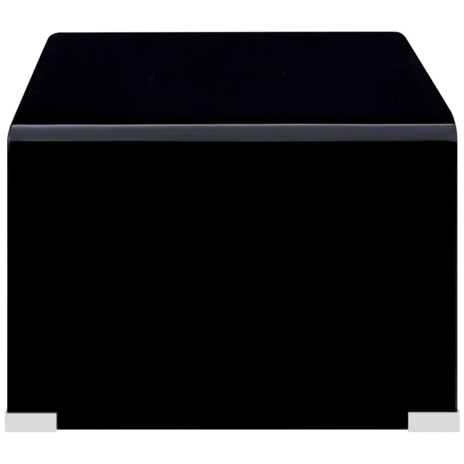 Mesa de centro de vidrio templado negro 98x45x31