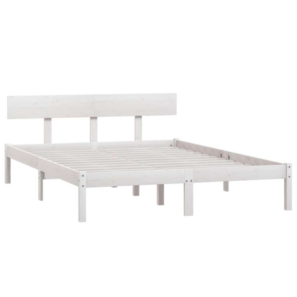 Estructura de cama madera maciza de pino blanco 135x190