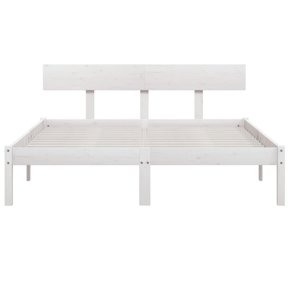 Estructura de cama madera maciza de pino blanco 135x190