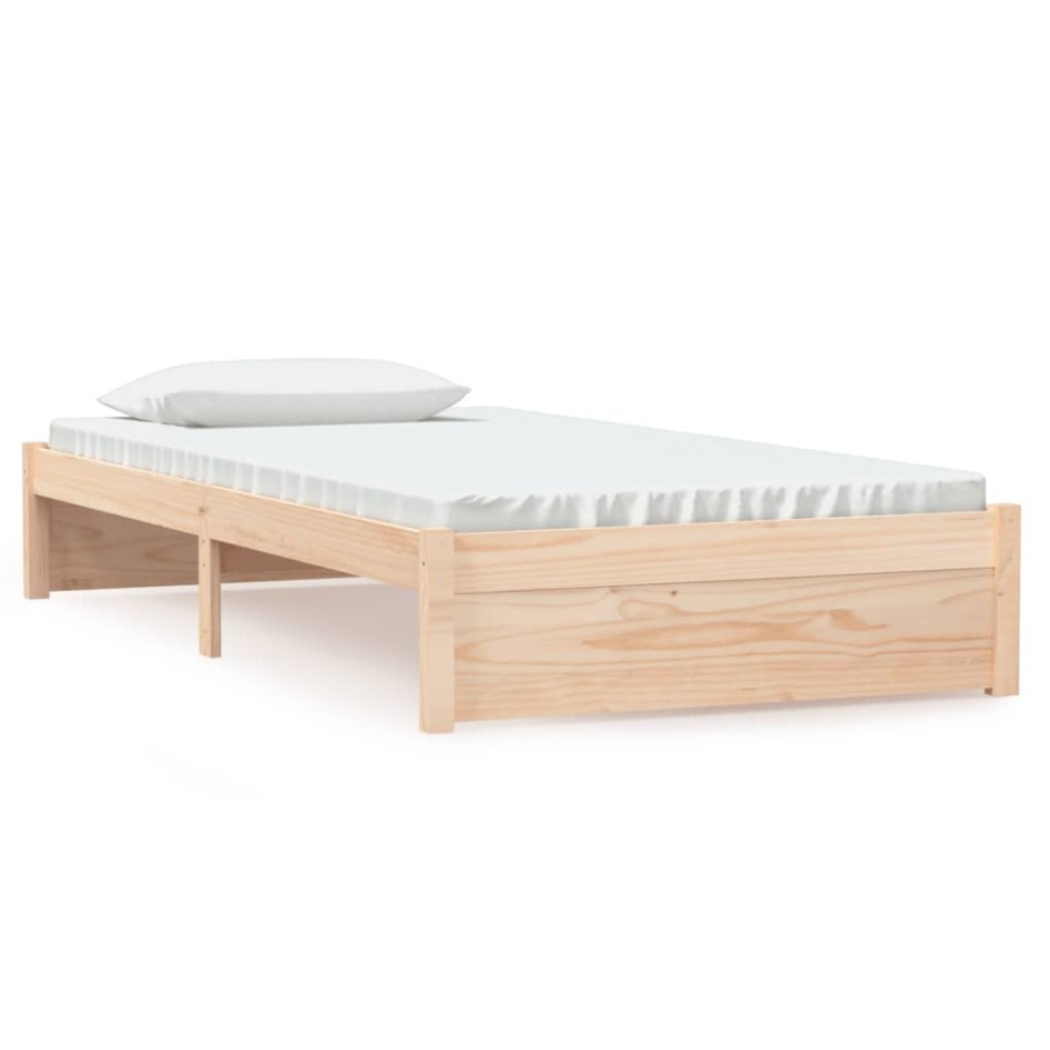 Estructura de cama madera maciza 100x200