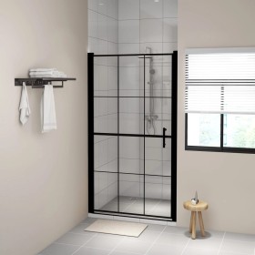 Puerta de ducha de vidrio templado negro 100x178