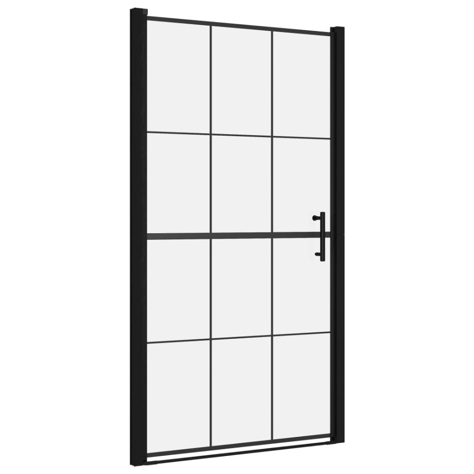 Puerta de ducha de vidrio templado negro 100x178