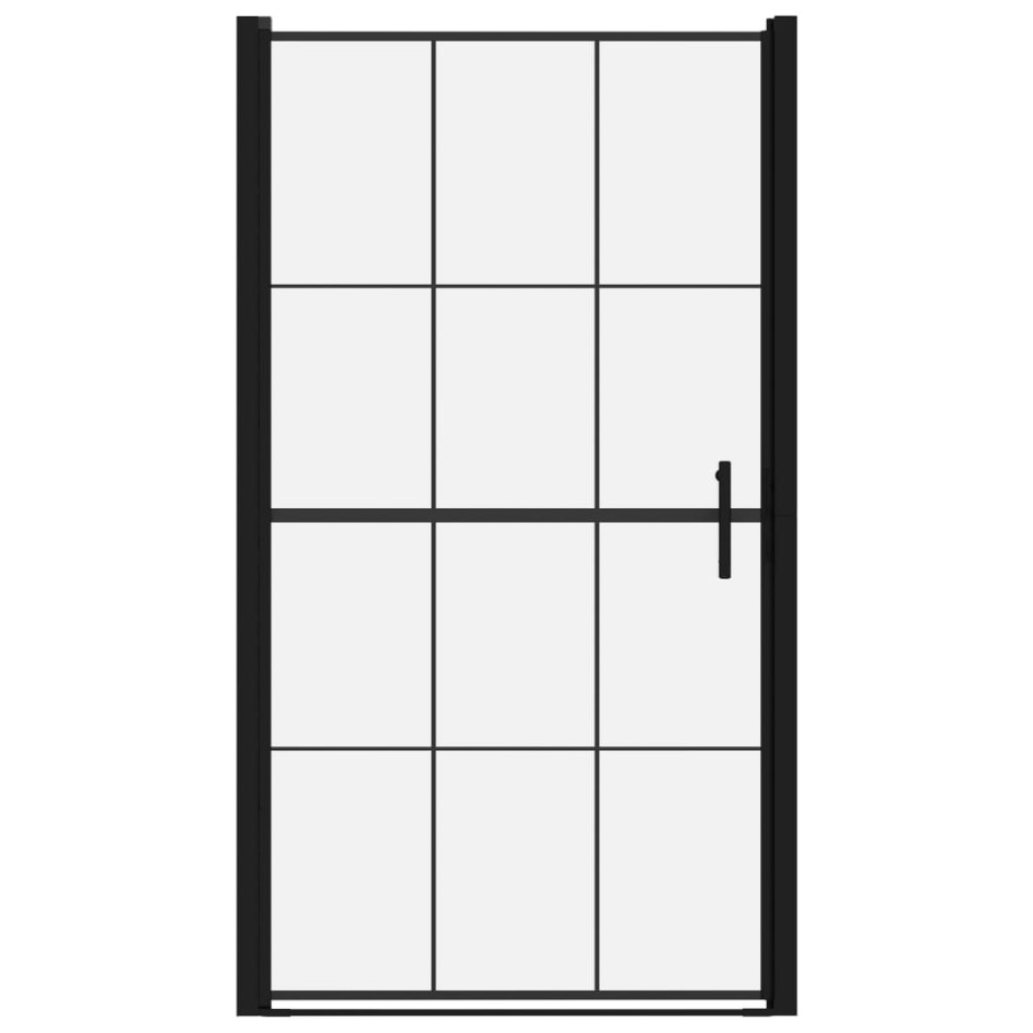 Puerta de ducha de vidrio templado negro 100x178