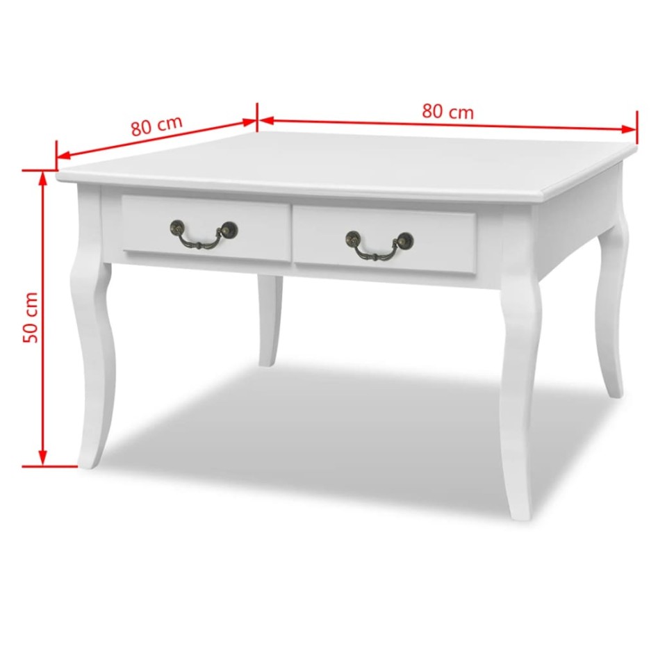 Mesa de centro clásica con 4 cajones