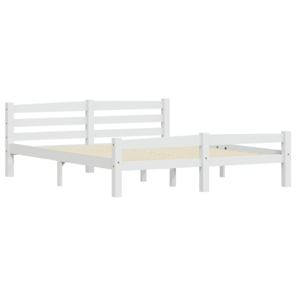 Estructura de cama de madera maciza de pino blanca 160x200