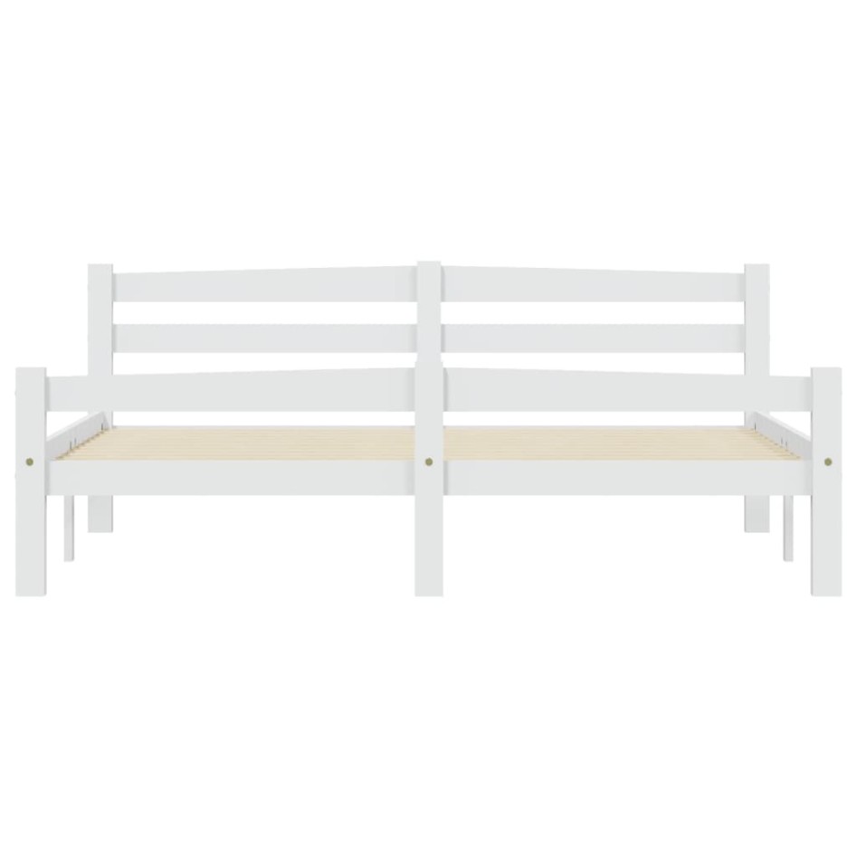 Estructura de cama de madera maciza de pino blanca 160x200