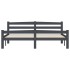 Estructura de cama madera maciza pino gris oscuro 160x200