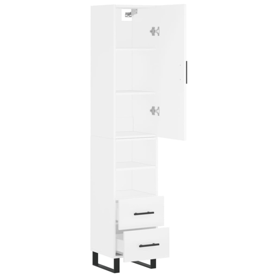 Aparador alto madera contrachapada blanco 34,5x34x180