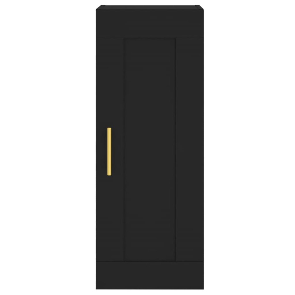 Aparador de madera contrachapada negro 34,5x34x180