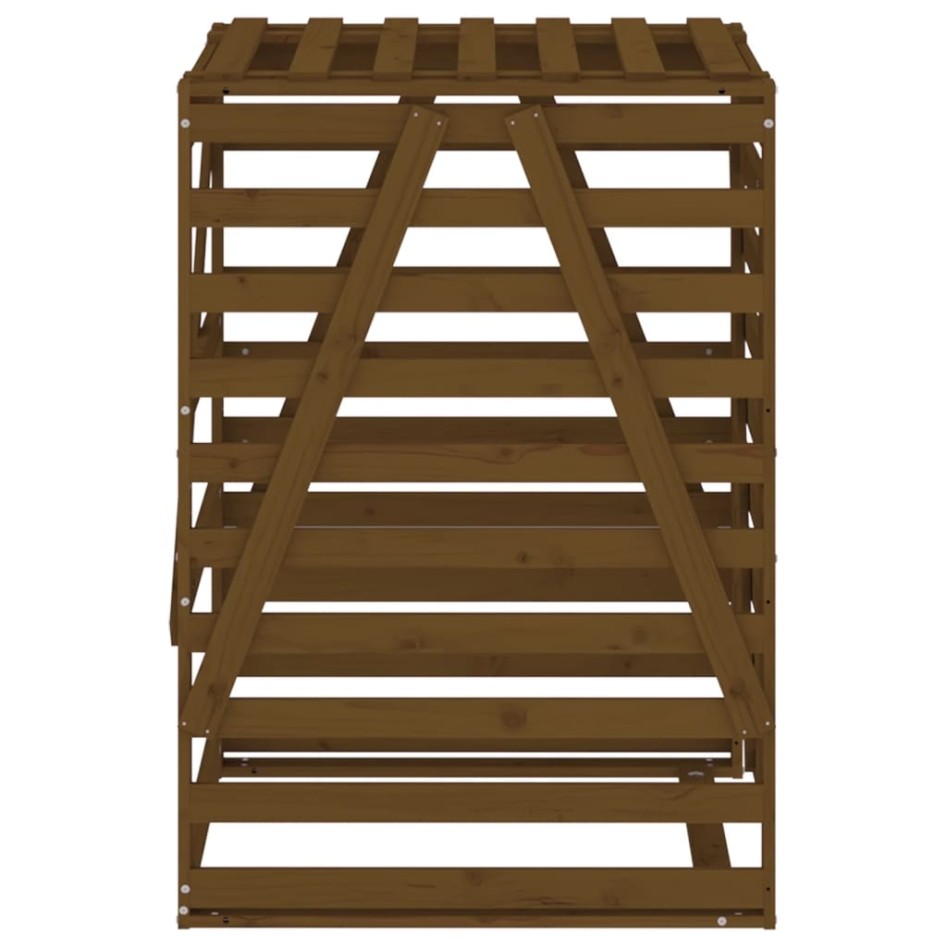 Cobertizo cubos de basura madera pino marrón miel