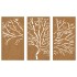 Adorno pared jardín 3 pzas acero corten diseño árbol 105x55