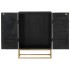 Aparador de hierro y madera maciza de mango negro 55x34x75