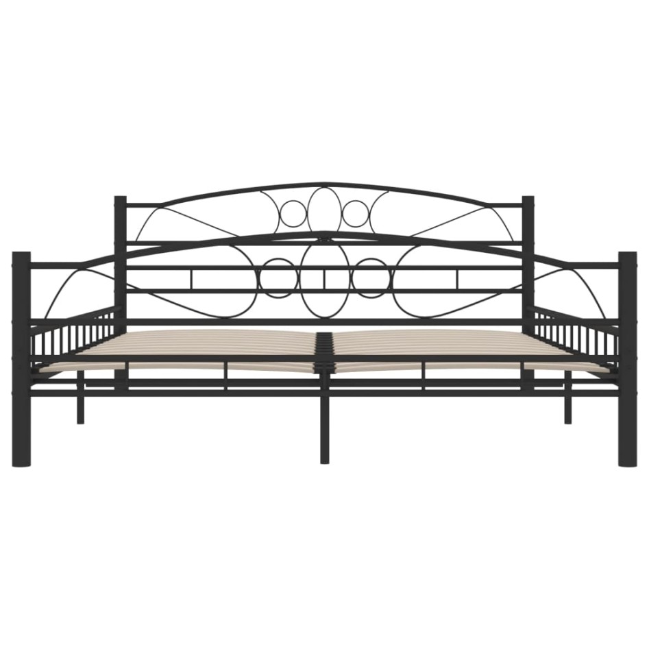 Estructura de cama de acero negro 160x200