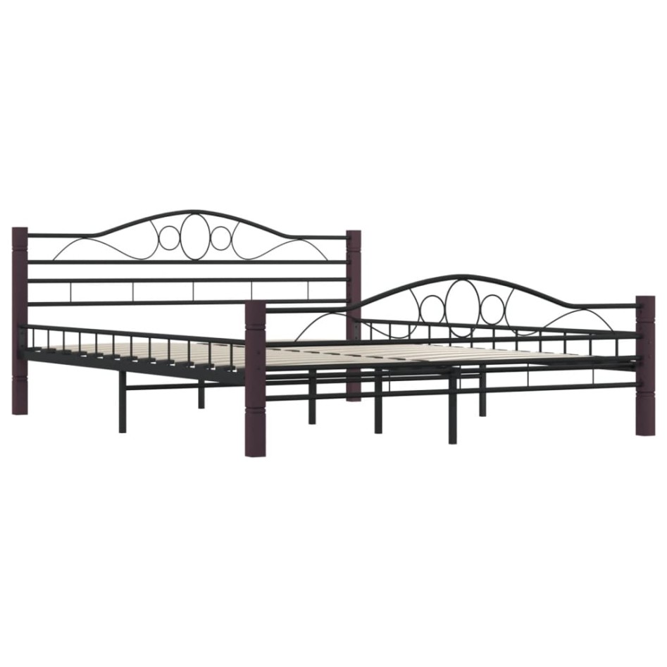 Estructura de cama de metal negra 160x200