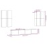 Set de muebles de TV 6 pzas madera contrachapada gris