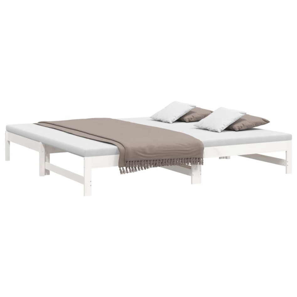 Sofá cama extraíble madera maciza de pino blanco 2x(80x200)