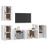 Set de muebles de TV 5 pzas madera contrachapada blanco