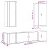 Set de muebles de TV 5 pzas madera contrachapada blanco
