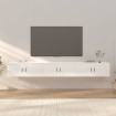 Muebles para TV de pared 3 uds blanco brillante 100x34,5x40 cm