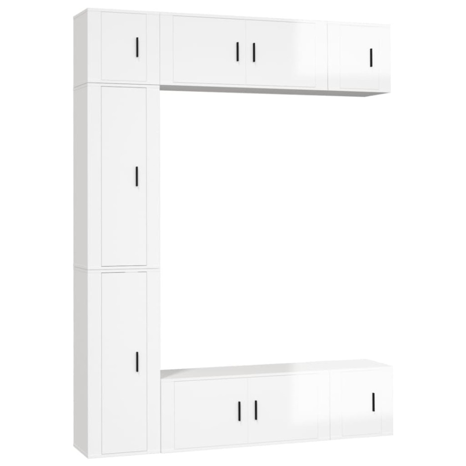 Set de muebles de TV 7 pzas madera contrachapada blanco