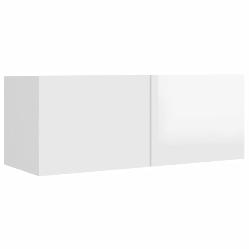Set de muebles de TV 4 pzas madera contrachapada blanco