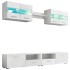 Mueble de salón de TV con luces LED blanco brillante 5