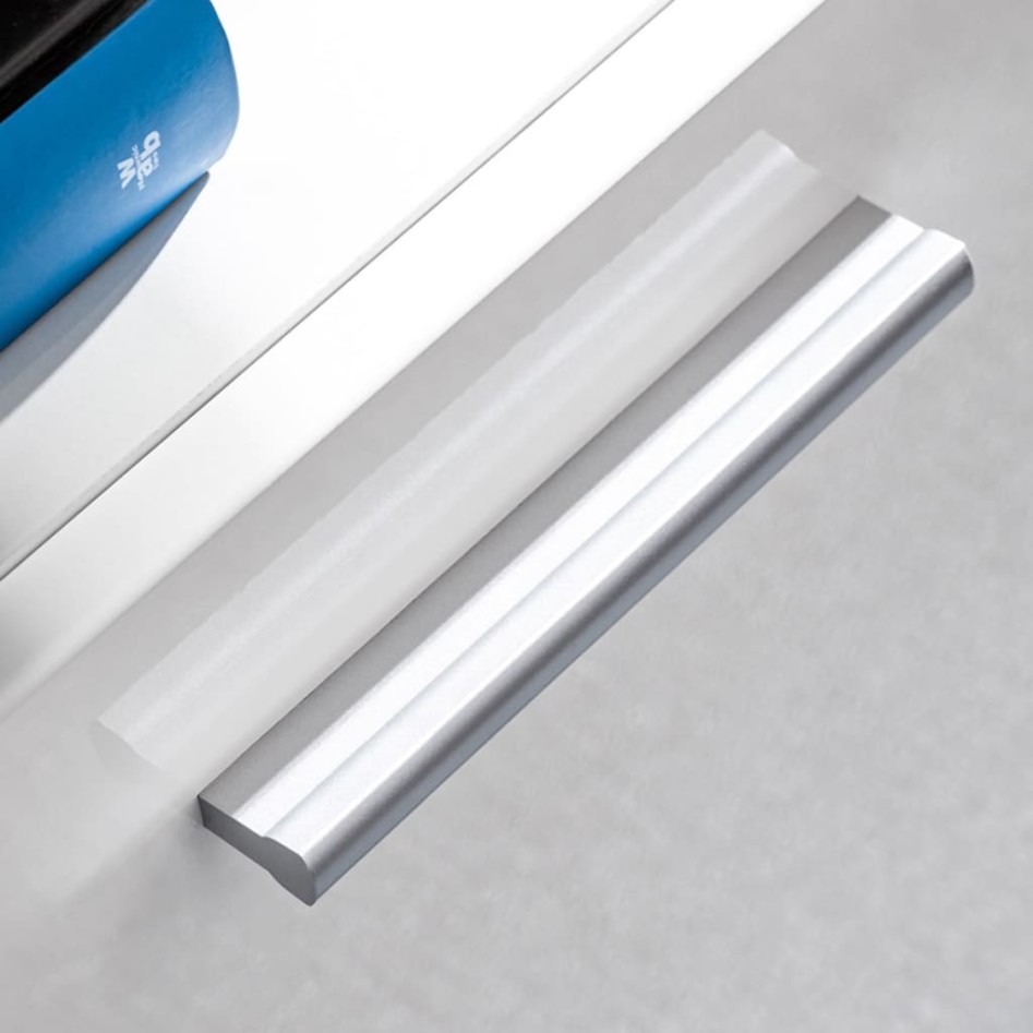 Mueble de salón de TV con luces LED blanco brillante 5