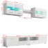 Mueble de salón de TV con luces LED blanco brillante 5