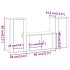 Set de muebles de TV 3 pzas madera contrachapada blanco