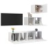 Set de muebles de salón 4 pzas madera ingeniería blanco